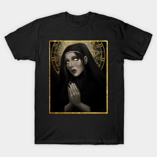 Devotion - Occult Nun with Demonic Sigil Halo T-Shirt